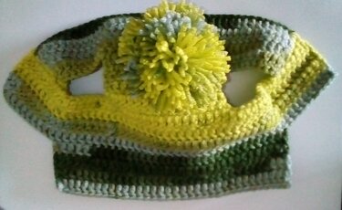 Fliegenhaube Fliegenohren Fliegenmütze "Bommelmütze" - Häkeln