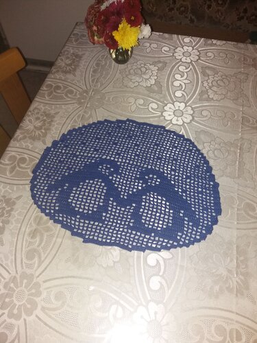 Tischdeckchen Pinguine Tischdeko - Häkeln