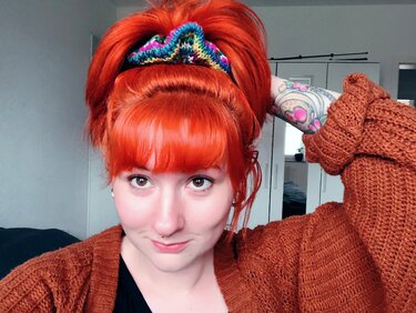 DIY gestricktes Scrunchie XXL Zopfgummi - Bild 5