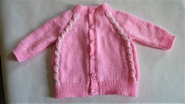 Strickanleitung Babyset bunte Zöpfe Gr. 56/62