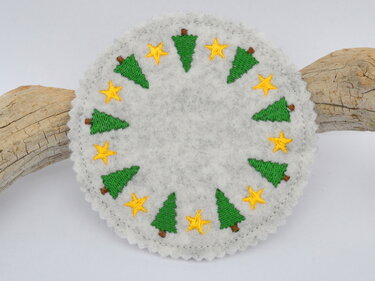 ITH Stickdatei Untersetzer Weihnachten 6 Motive - Sticken