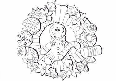 Malvorlage Lebkuchenmännchen Türkranz - PDF Datei - Basteln