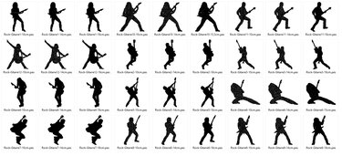 Rock Gitarre Silhouette Stickdatei - Sticken