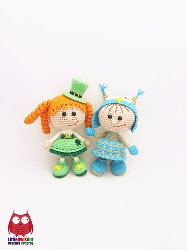 209 Crochet Pattern - Girl doll in an Owl outfit - Amigurumi