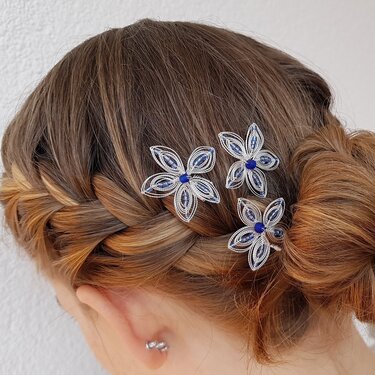 Blütenhaarnadel "Enzian" - Basteln