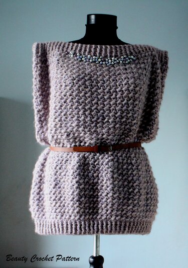 Oversized Sleeveless Sweater - Crochet