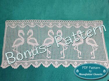 Gardine Flamingos - Zählmuster für Filethäkelei plus Bonus - Häkeln