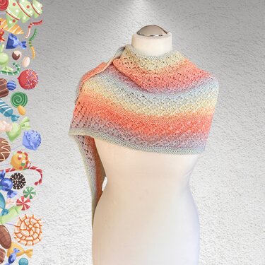 Strickanleitung Tuch Süßes Gitter