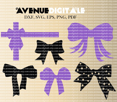 Bows, ribbons, EPS, SVG, DXF, PDF cutting machines plotters Silhouette Cameo Cricut Graphtec files - Plotting