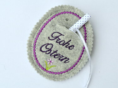 ITH Stickdatei Geschenkanhänger Osterei für Glückwünsche und Geldgeschenke für 10x10cm - Sticken