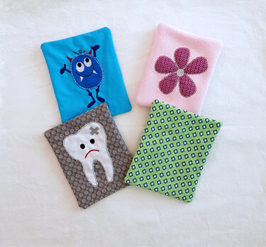 Stickdatei Hülle Kühlkompresse 4er Set  13 cm x 18 cm - Sticken