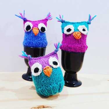 Eierwärmer "Eulen" - Stricken
