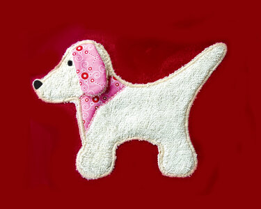 Stickdatei Hund Applikation 13 cm x 18 cm - Sticken