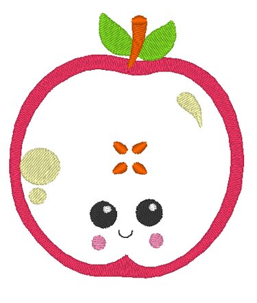 freche Früchtchen Obst Stickdatei für Stoffapplis - Sticken
