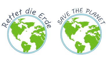 Rettet die Erde Stickdatei - Sticken