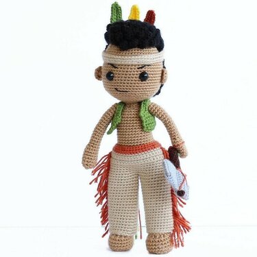 Native American Indian Boy Matto - Crochet