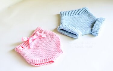 Diaper panties for babies in knitted look, sizes 0 m. - 24 m. - Crochet