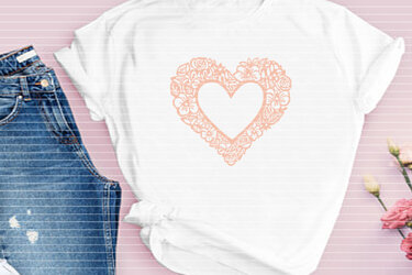 Blumenherz Rahmen Plotterdatei SVG DXF FCM - Plotting