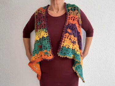 Häkelanleitung Weste "Rückenschmeichler" mit tollem Muster, ALLE Größen - Bild 4