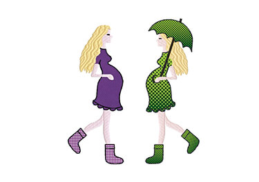 Stickdatei "Frau - schwanger“ zwei Varianten 13 cm x 18 cm - Sticken