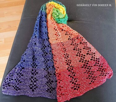 Häkelanleitung Stola / Schal Blumenmeer