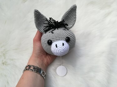 Häkelanleitung Esel Spieluhr, Babyspielzeug häkeln