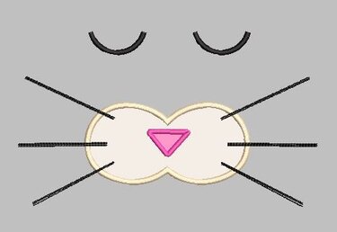 Stickdatei Katzengesicht für die Bettschlange Katze Kimba 16x26cm - Sticken