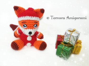 Crochet pattern Rocco, the Christmas Fox 15cm PDF ternura amigurumi english- deutsch- dutch