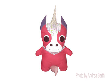 PDF sewing pattern sew tutorial Instruktion unicorn horse pillow stuff toy