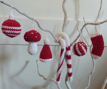 Häkelanleitung für Weihnachtsbaumanhänger, 6 Modelle, Geschenkanhänger