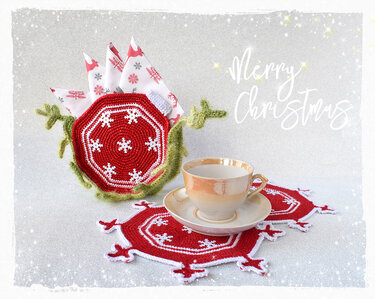 Napkin holder Christmas Bauble & Snowflake Napkin Holders - Crochet