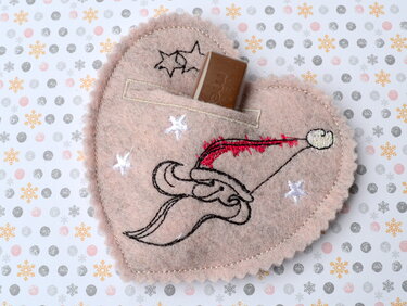 ITH Stickdatei Weihnachten Geschenkanhänger 10x10cm 4er SET - Sticken