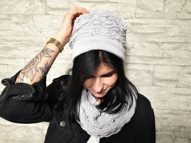 158 Strickanleitung Set Beanie Schlauchschal Elsa