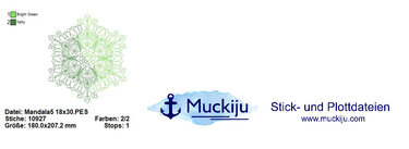 Stickdatei 18x30 "Mandala 5" - Sticken