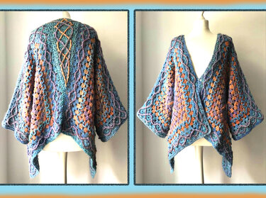 einfache  Jacke "SÄWÄN" ( besonders für große Größen geeignet ) - Häkeln