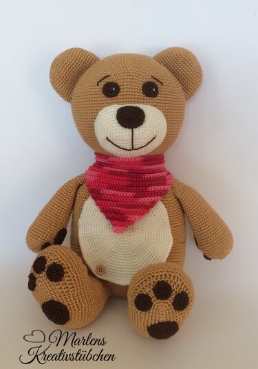 Kuschelbär Tapsy mit Geheimversteck / Häkelanleitung