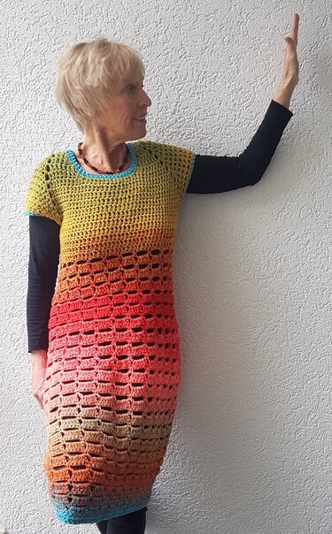 Häkelanleitung Kleid, Ballonkleid, Gr.S-XL