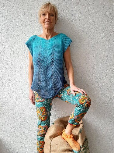 Häkelanleitung RVO Shirt "Wellenreiter"alle Größen, Wellenausschnitt!