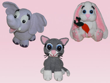 Sparpaket Häkelanleitungen Kessy, Ruby und Elfi