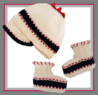 Oh Baby! Booties & Peek(Visor) Beanie Cap - Knitting