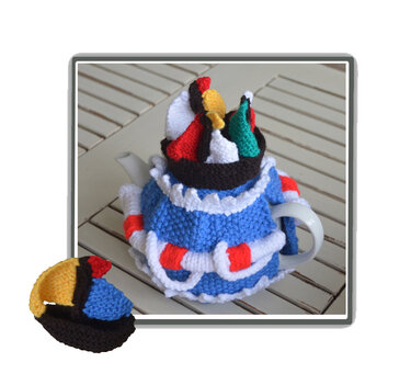 Ahoy! Sailboat Yacht Tea Cosy - Knitting