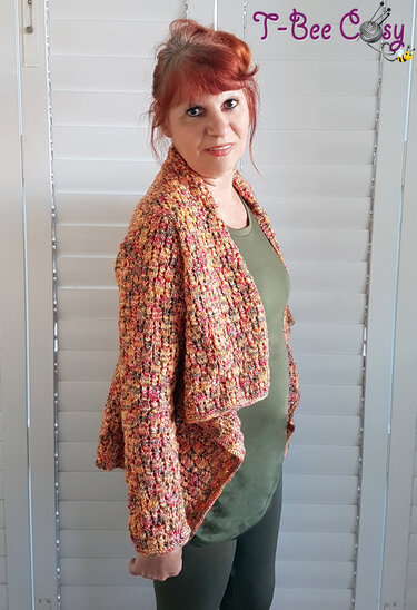 Sunset Reversible Sleeved Shawl (Cardigan) - Knitting