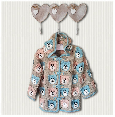 Teddy Bears Picnic Jacket for 2 to 4 year olds - Crochet
