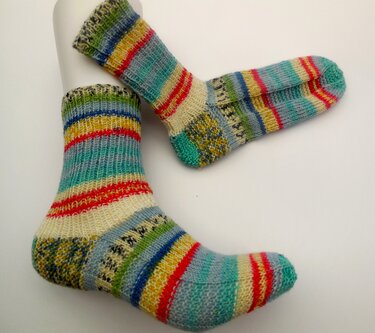 Strickanleitung - Socken ohne Ferse stricken - Gr. 36 - 41