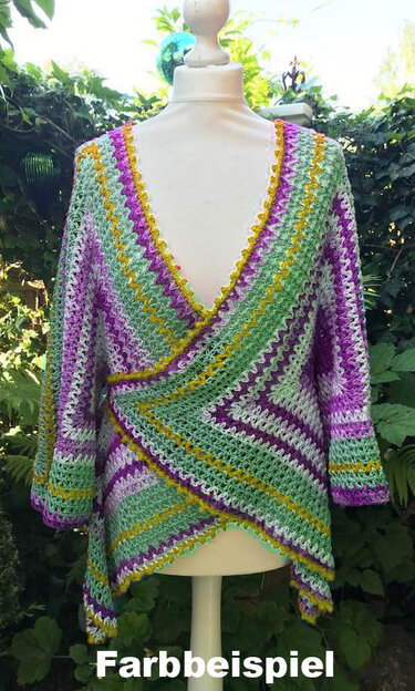 einfache Wickelbluse/ Tunika "Goldstück" - Häkeln