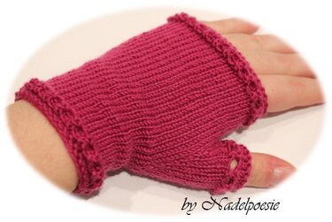 Donna fingerless mitts mittens gloves - Knitting