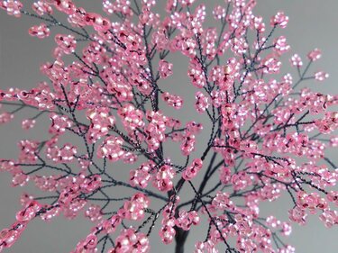 Sakura cherry blossom bonsai from beads and wire - and love - Crafts