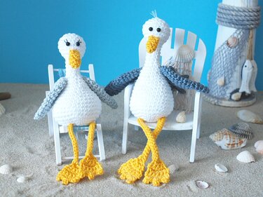 Häkelanleitung Möwenpaar - PDF Datei - Häkeln