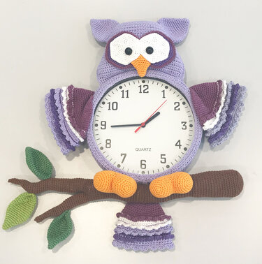 Yazzie´s Wanduhren: EDITION "Owl-Watch" - Häkeln