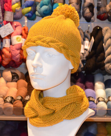 Zopf- Mütze & Kragen - Stricken